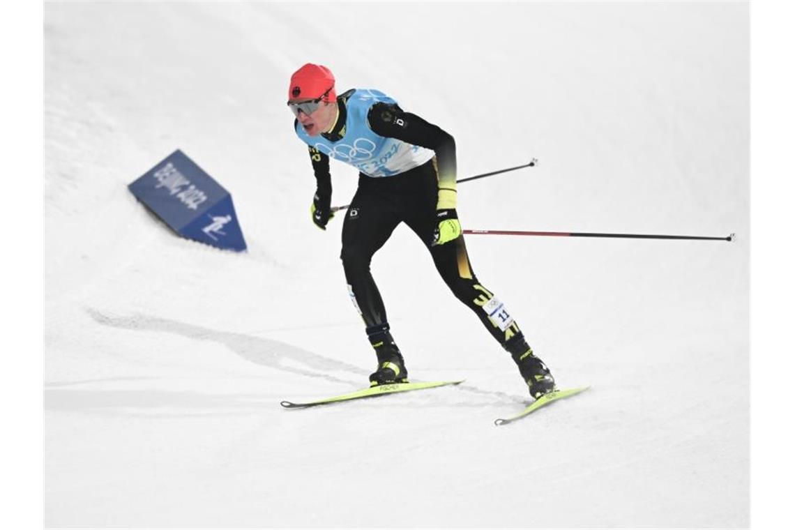 Kombinierer Geiger düpiert Rivalen - Mit Turbofinish zu Gold Kombinierer Vinzenz Geiger holte sich Gold im Einzel. Foto: Hendrik Schmidt/dpa