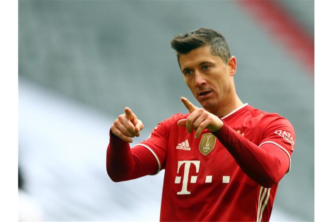 Kommt Bayern-Stürmer Robert Lewandowski noch auf die 40-Tore-Marke?. Foto: Matthias Schrader/AP POOL/dpa