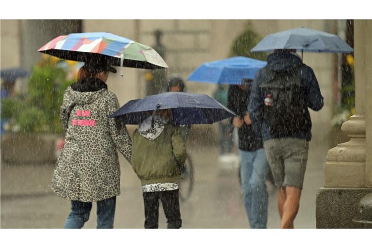 Kräftige Regenschauer ziehen am Mittwoch über den Südwesten (Symbolbild).