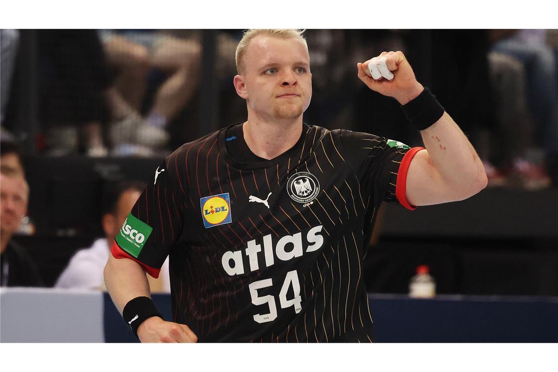 Kreis: Justus Fischer, 22 Jahre, 34  Länderspiele, 42 Tore, TSV Hannover-Burgdorf.