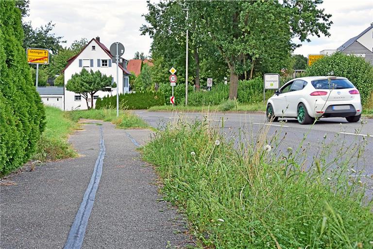 Künftig werden kombinierte Geh- und Radwege mit einer Regelbreite von mindestens 2,50 Metern ausgebaut. Ein Grünstreifen trennt die Wege von der Straße. Foto: Tobias Sellmaier