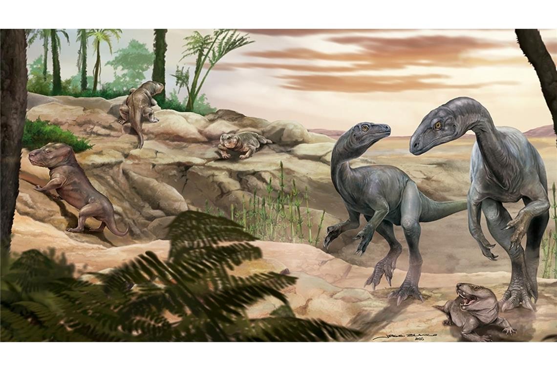 Fossilienfund in Argentinien: Einer der ältesten Dinosaurier Künstlerische Darstellung des Dinosauriers Huayracursor jaguensis