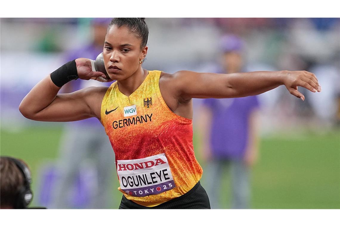 Olympiasiegerin Ogunleye ohne Medaille - "Krasser Zehnkampf" Kugelstoß-Olympiasiegerin Yemisi Ogunleye musste sich bei der WM mit Platz sechs zufriedengeben.