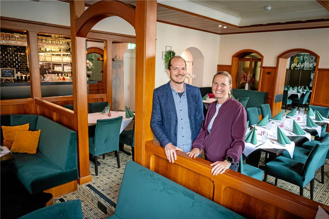 Kulturamtsleiter Johannes Ellrott und die Leiterin des Bürgerhauses, Hannah Bühler, hoffen auf einen nahtlosen Übergang im Restaurant Markgraf. Beim Qualitätsanspruch wollen sie aber keine Kompromisse machen. Foto: Alexander Becher