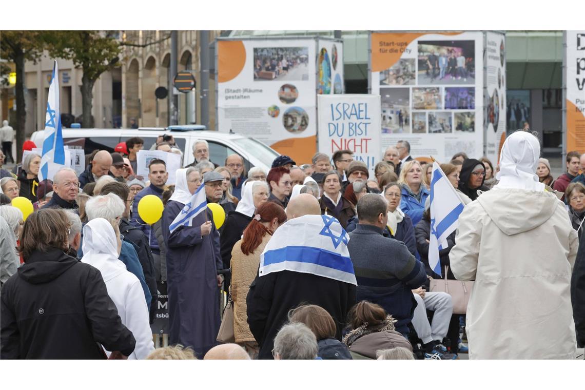 Kundgebung der Deutsch-Israelischen Gesellschaft in Darmstadt.