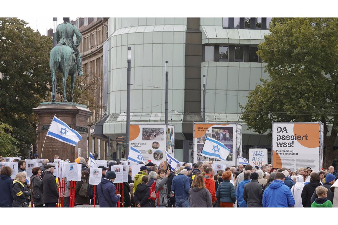 Kundgebung der Deutsch-Israelischen Gesellschaft in Darmstadt.