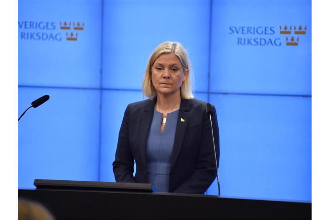 Kurz nach ihrer Wahl zur ersten schwedischen Regierungschefin ist Magdalena Andersson wieder zurückgetreten. Foto: Pontus Lundahl/Tt/TT NEWS AGENCY/AP/dpa