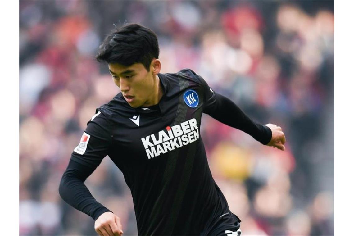 Kyoung - rok Choi vom Karlsruher SC vor seiner Verletzung. Foto: Tom Weller/dpa/Archiv