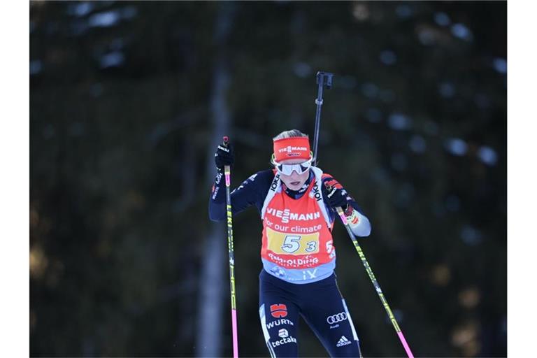 Landet mit der Staffel auf Rang vier: Franziska Hildebrand. Foto: Sven Hoppe/dpa
