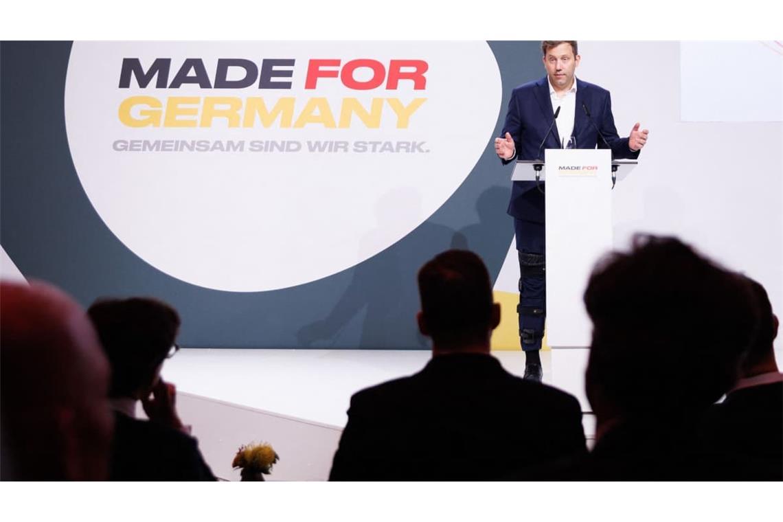 Lars Klingbeil (SPD), Bundesminister der Finanzen, bei der Veranstaltung zur Vorstellung Jahresbilanz der Initiative Made for Germany.