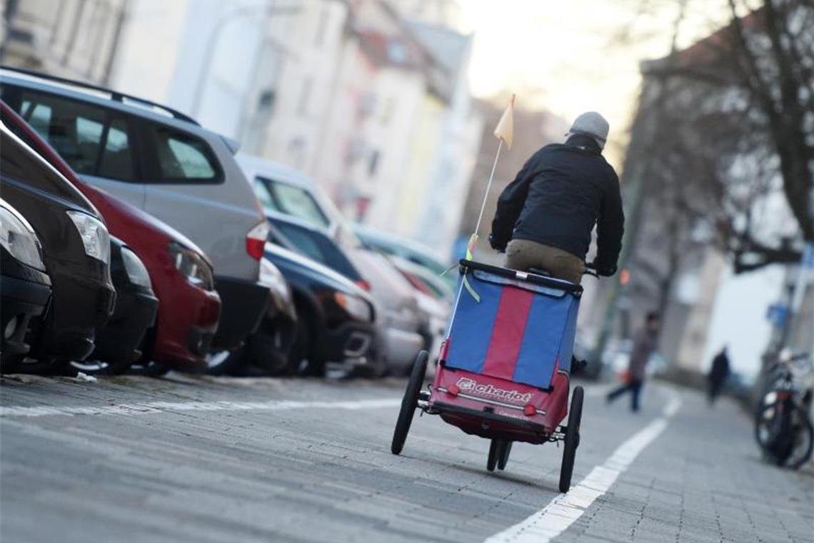 Wie fahrradfreundlich ist Deutschland? Last-Rad: Vor allem bei jungen Eltern sind Fahrradanhänger beliebt und machen den Verzicht auf das Auto leichter. Foto: Tobias Hase/dpa-tmn