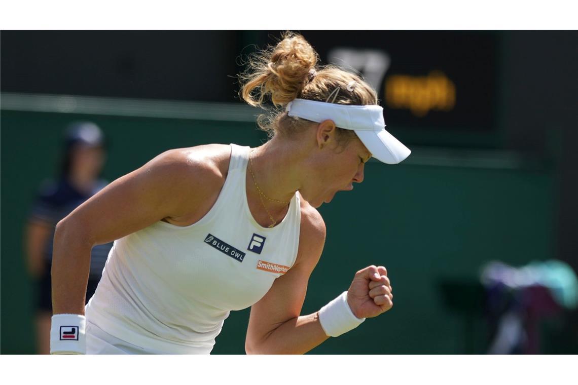 Siegemund feiert Wimbledon-Coup - Struff gegen Alcaraz raus Laura Siegemund darf jubeln.