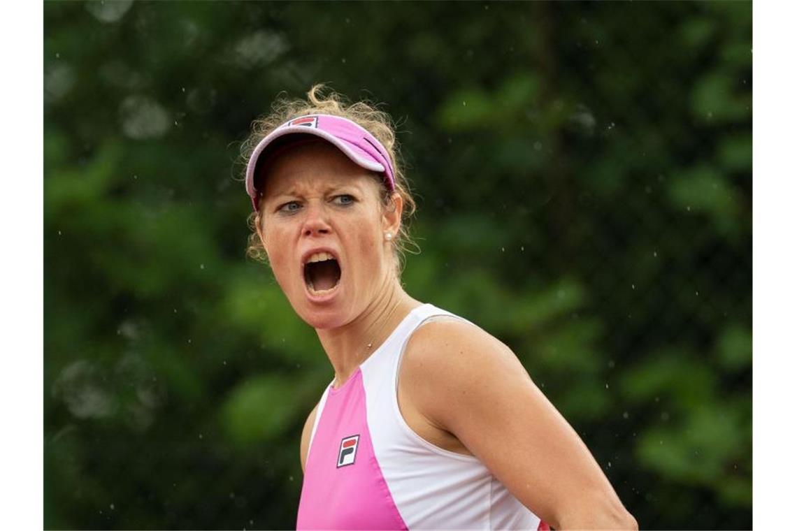 Unter Bedingungen: Topgesetzte Siegemund gewinnt DTB-Auftakt Laura Siegemund jubelt. Foto: Marijan Murat/dpa