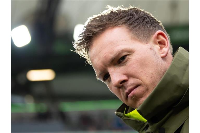 Leipzig-Trainer Julian Nagelsmann will nicht mehr von der Meisterschaft reden. Foto: Swen Pförtner/dpa