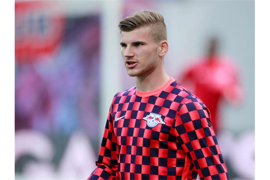 100-Millionen-Deal für Leipzig - Warten auf Werner-Transfer Leipzigs Stürmer Timo Werner wird mit dem FC Chelsea in Verbindung gebracht. Foto: Hannibal Hanschke/reuters/Pool/dpa