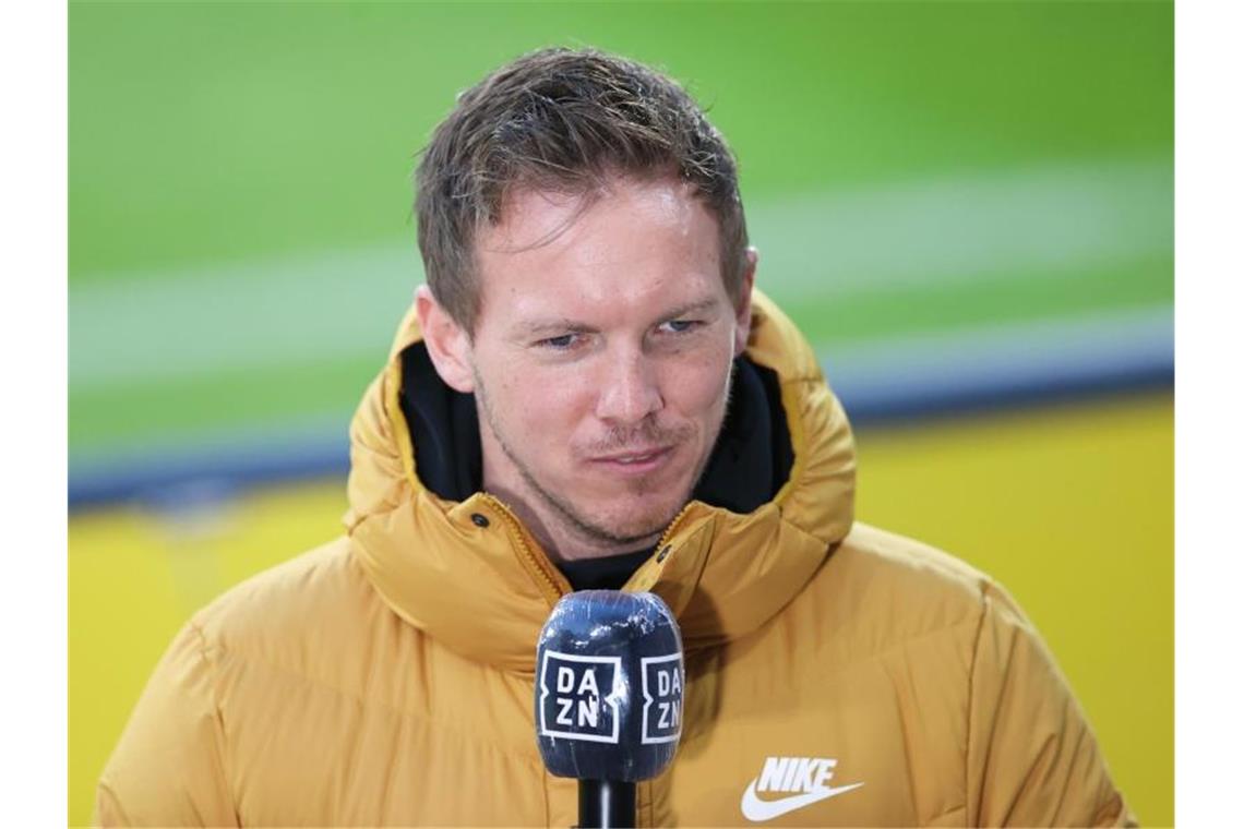 Leipzigs Trainer Julian Nagelsmann beim Interview. Foto: Jan Woitas/dpa-Zentralbild/dpa