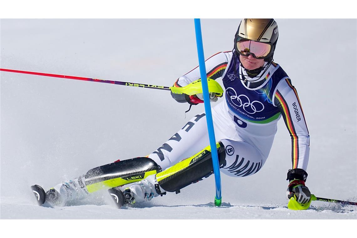 Lena Dürr zeigte im Olympia-Slalom einen starken ersten Lauf.