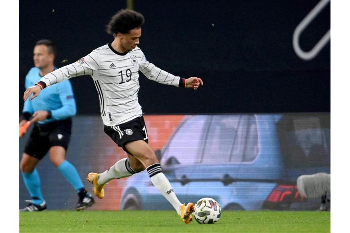 Löw-Elf dank Werner auf Kurs: Sieg gegen die Ukraine Leroy Sané erzielte aus der Distanz den Ausgleichstreffer. Foto: Robert Michael/dpa-Zentralbild/dpa