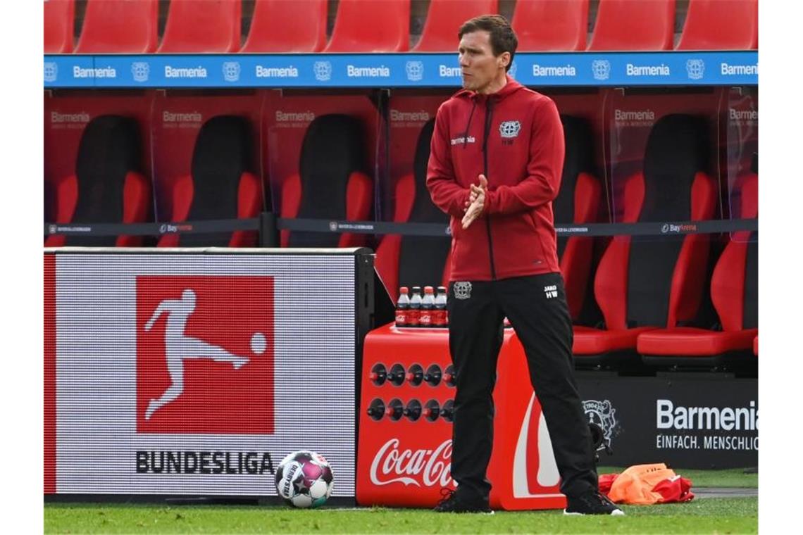 Leverkusens Trainer Hannes Wolf. Foto: Federico Gambarini/dpa POOL/dpa/Archivbild