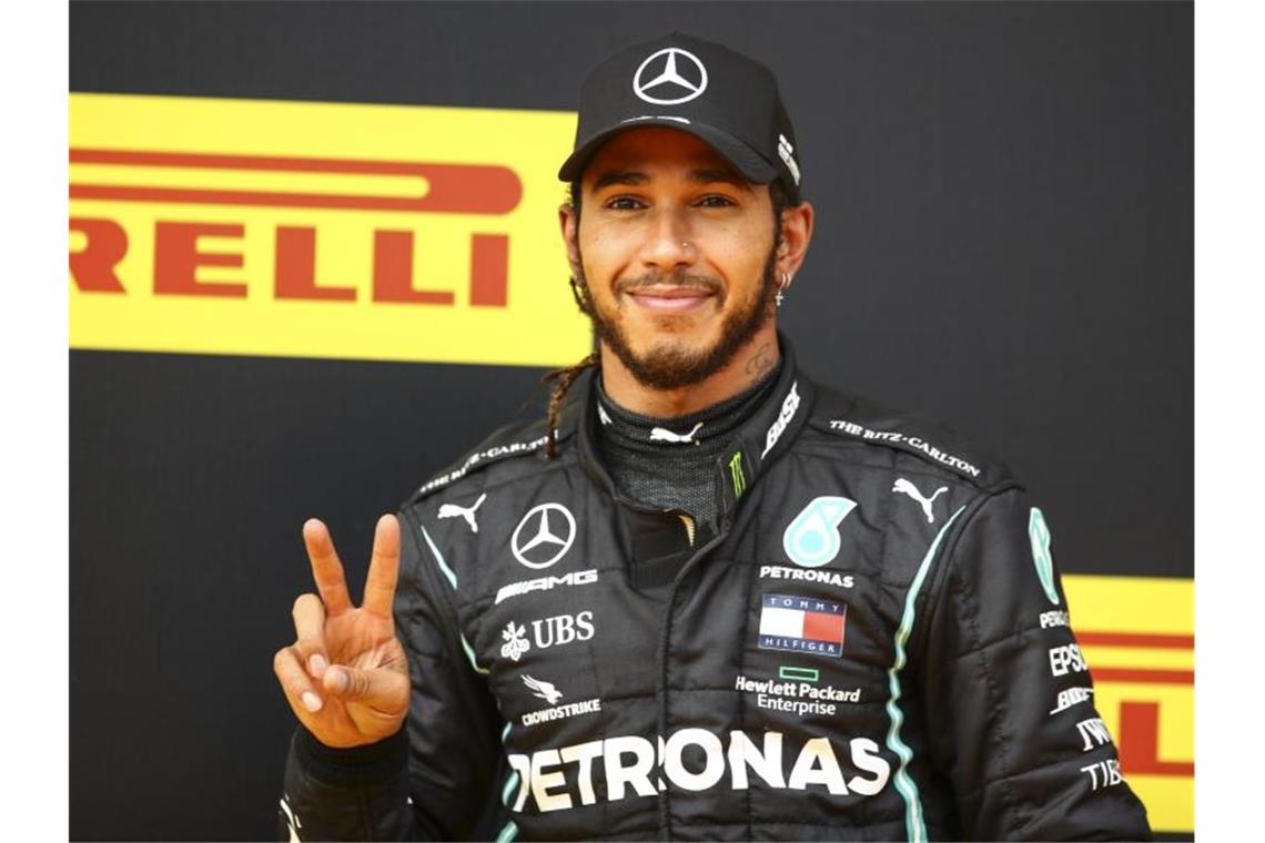 Lewis Hamilton steht bei Mercedes vor der Vertragsverlängerung. Foto: Mark Thompson/Pool Getty/AP/dpa