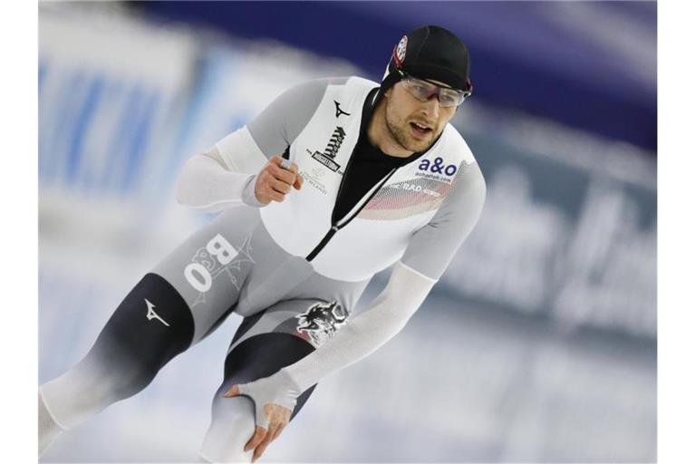 Lief deutschen Rekord über 500 Meter: Joel Dufter. Foto: Peter Dejong/AP/dpa