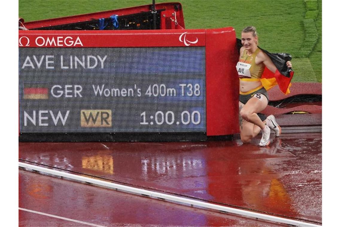 Sprinterin Lindy Ave holt Gold mit Weltrekord Lief in Weltrekordzeit zu Paralympics-Gold: Lindy Ave. Foto: Marcus Brandt/dpa