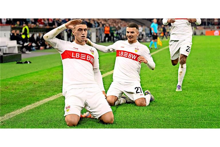 Liefern gegen Celta Vigo ab: Die beiden VfB-Neuzugänge Bilal El Khannouss (links) und Badredine Bouanani