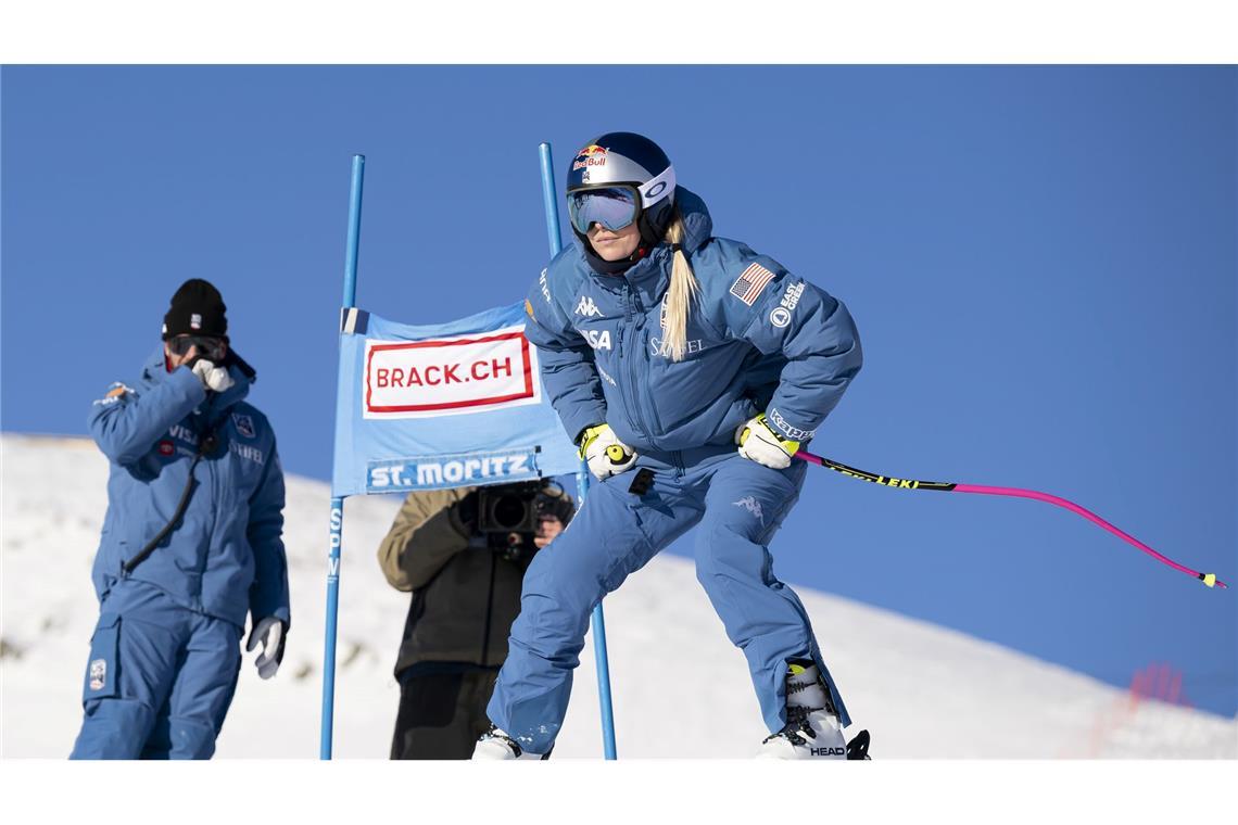 Comeback mit 40: Lindsey Vonn rast in Weltcup-Punkte Lindsey Vonn besichtigt die Strecke.