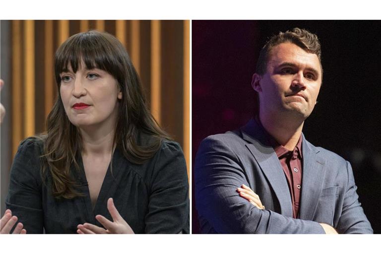 Linken-Chefin Heidi Reichinnek (links) zeigt „keinen Respekt“ gegenüber dem erschossenen Charlie Kirk (rechts).