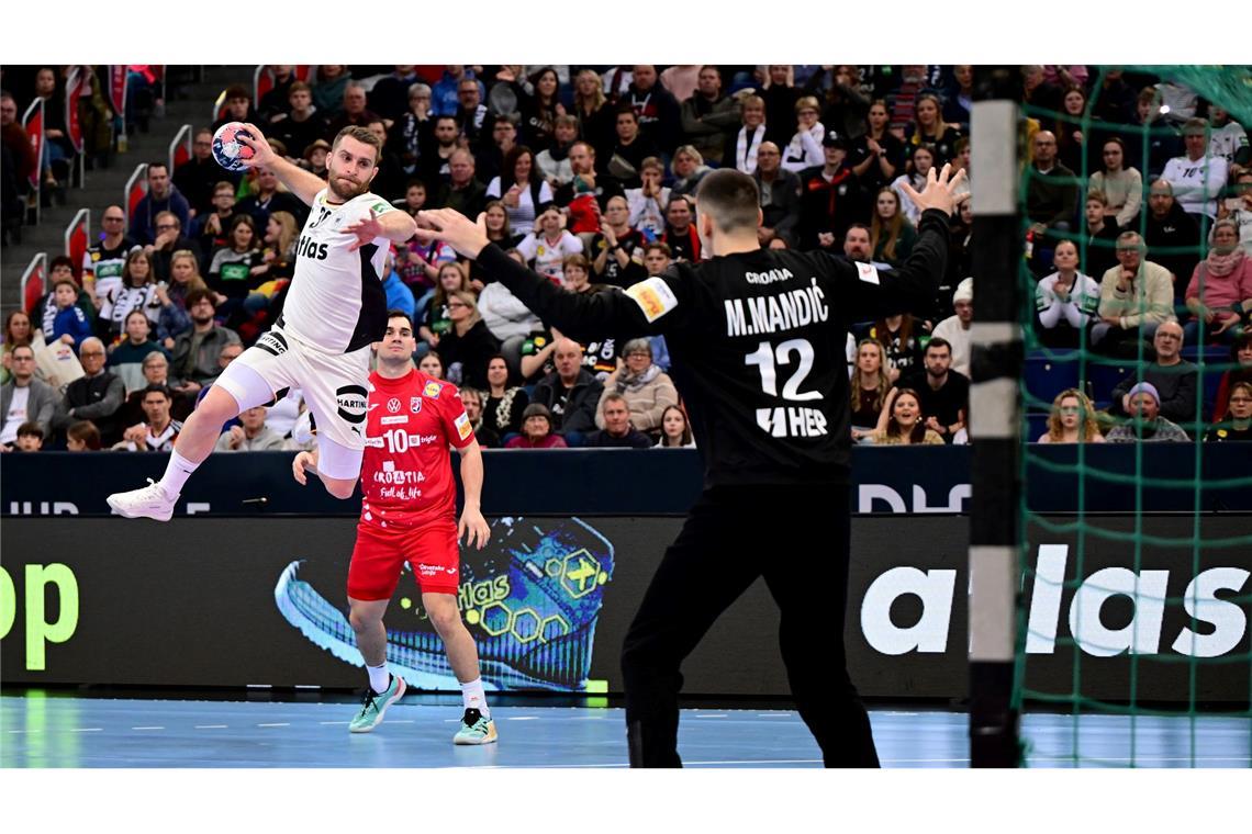 Linksaußen Lukas Mertens agierte gewohnt treffsicher.