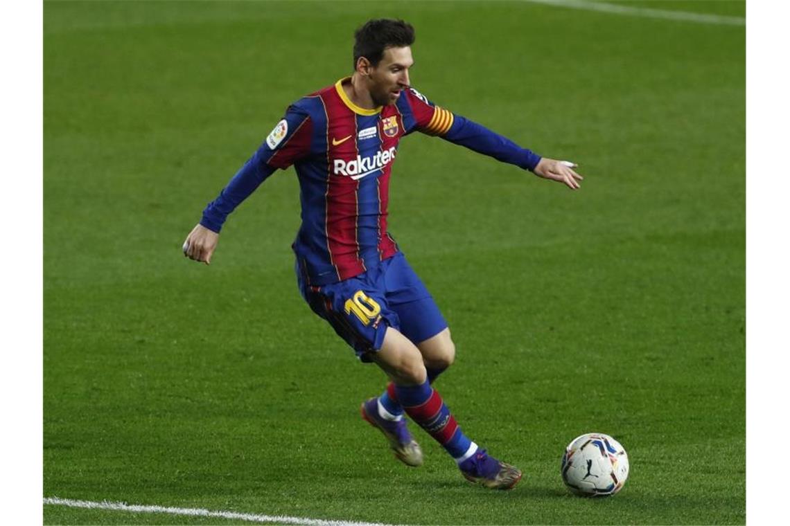 Messi egalisiert Pelé-Rekord: 643 Tore für einen Club Lionel Messi erzielte gegen Valencia sein 643. Tor für Barcelona. Foto: Joan Monfort/AP/dpa