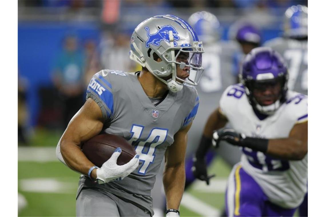 St.-Brown-Touchdown bringt Sieg: Lions beenden Leidenszeit Lions-Receiver Amon-Ra St. Brown erzielte gegen die Vikings den entscheidenden Touchdown. Foto: Duane Burleson/FR38952 AP/dpa