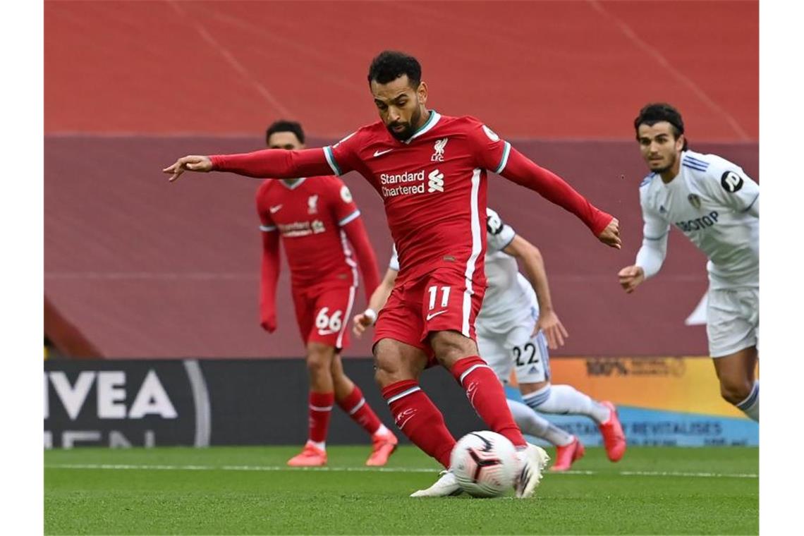 Liverpools Mohamed Salah erzielte zwei seiner drei Tore per Elfmeter. Foto: Paul Ellis/PA Wire/dpa