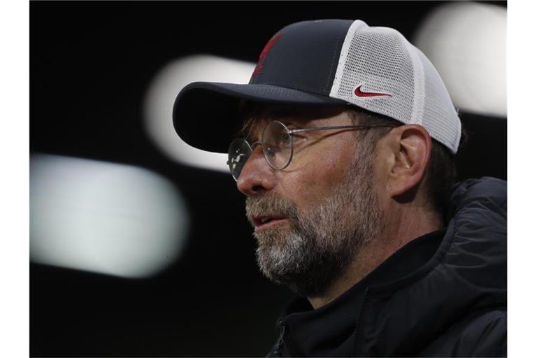 Liverpools Trainer Jürgen Klopp ist froh, dass die Pläne zur Super League gescheitert sind. Foto: Lee Smith/POOL Reuters/AP/dpa