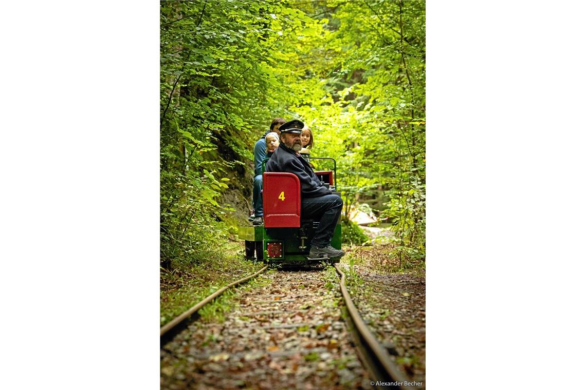 Lokführer ist Michael Jahnle vom Freundeskreis Feldbahn Nellmersbach.