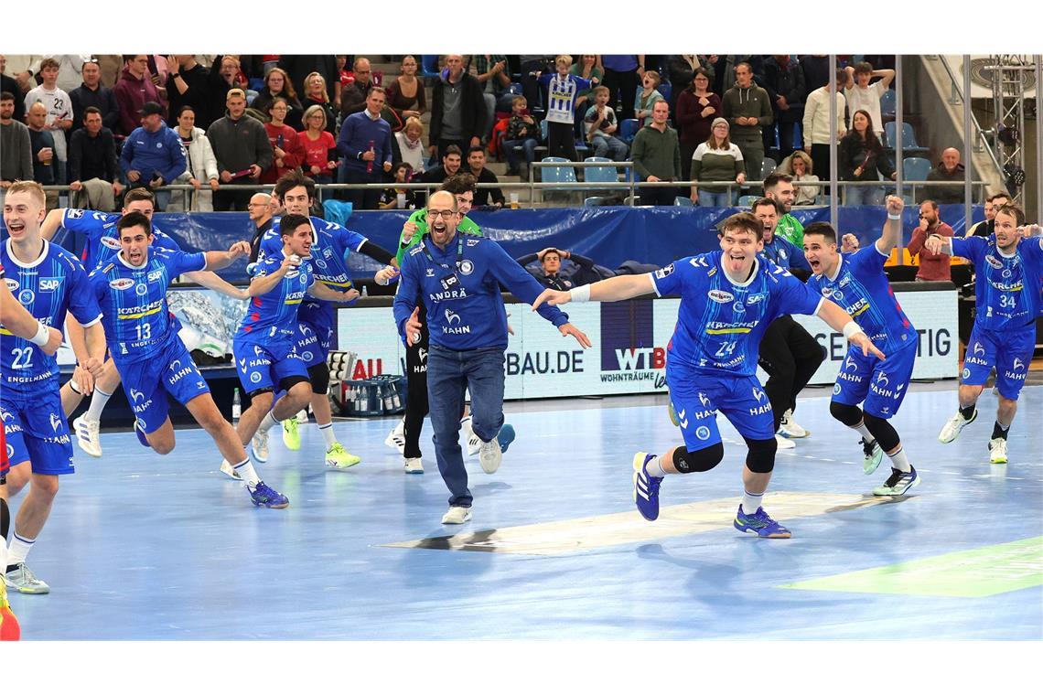 Lenny Rubins Gewaltwurf entscheidet Handball-Derby Losstürmen zum Feiern