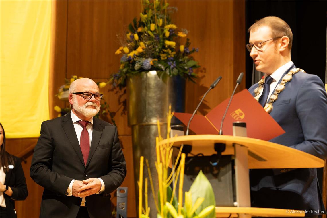 Lothar Buchfink beim Neujahrsempfang der Stadt Backnang im Backnanger Bürgerhaus