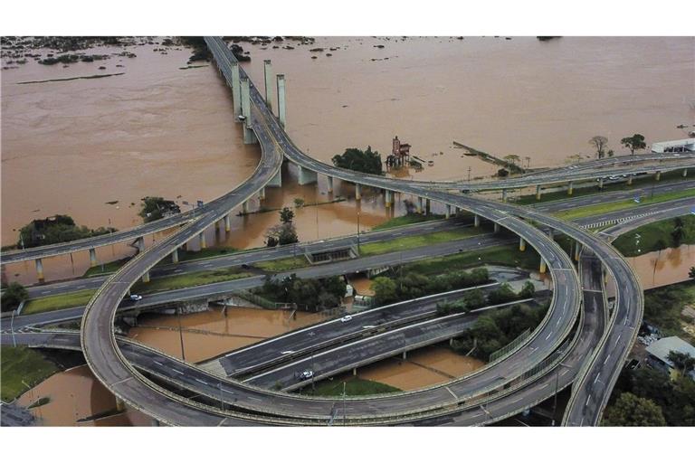 Luftaufnahmen von Porto Alegre: Nach starken Regenfällen sind zahlreiche Gebiete  im brasilianischen Bundesstaat Rio Grande do Sul überschwemmt.