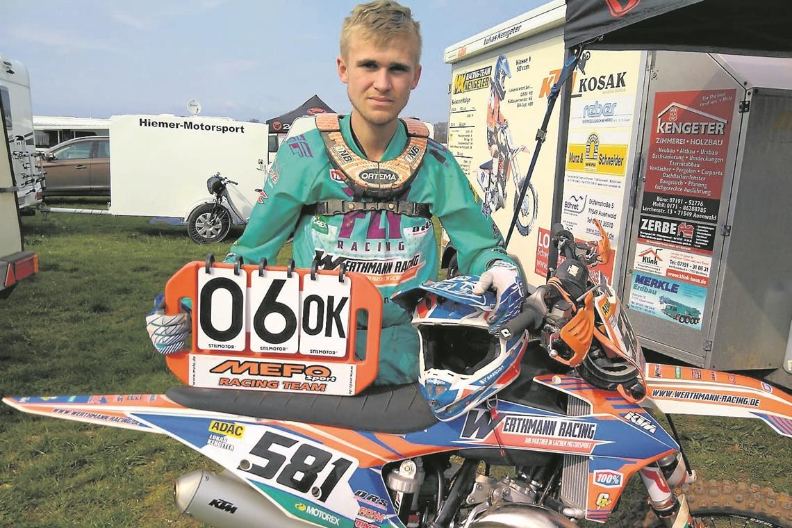 Lukas Kengeter mit gutem Saisonstart Lukas Kengeter ist mit seiner Leistung beim Auftaktrennen zufrieden. Foto: privat