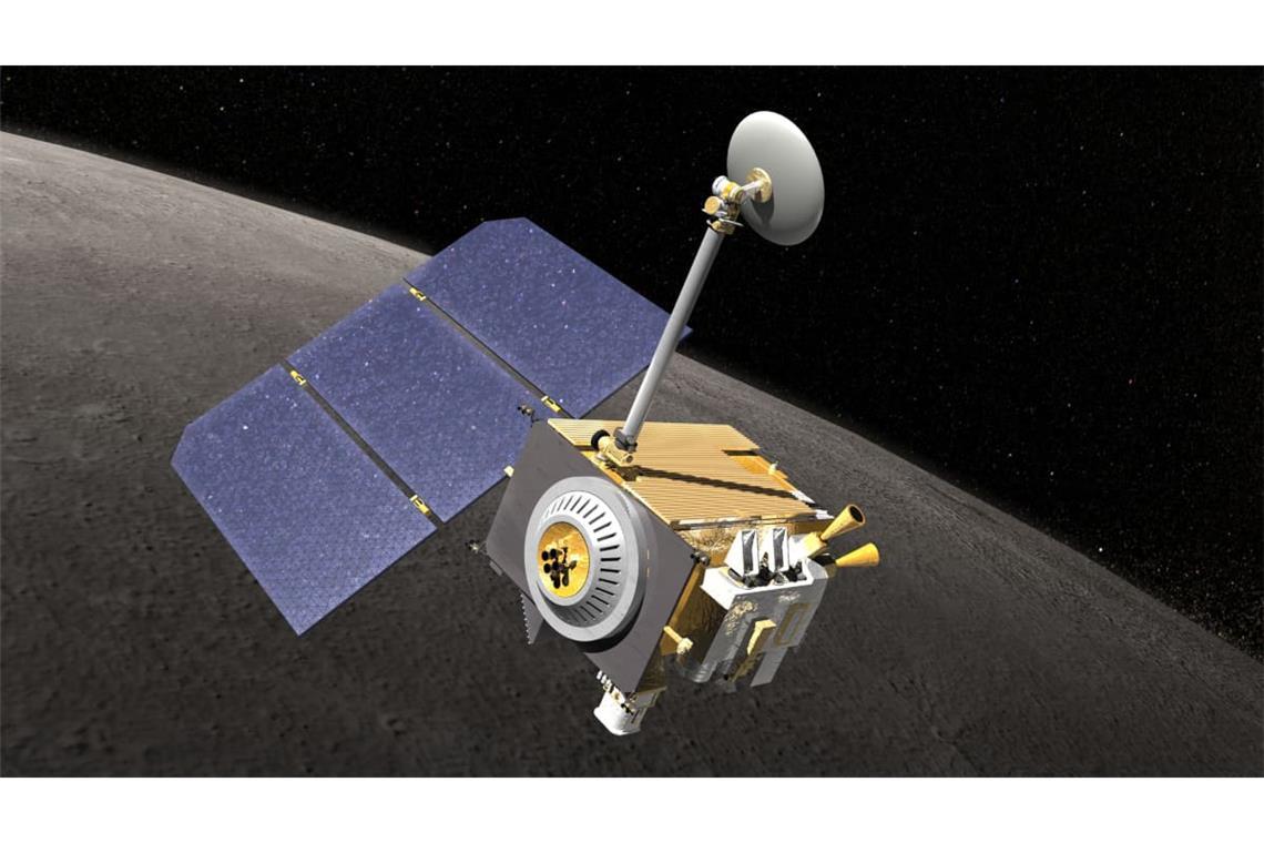 Lunar Reconnaissance Orbiter in einer Mondumlaufbahn (grafische Darstellung)