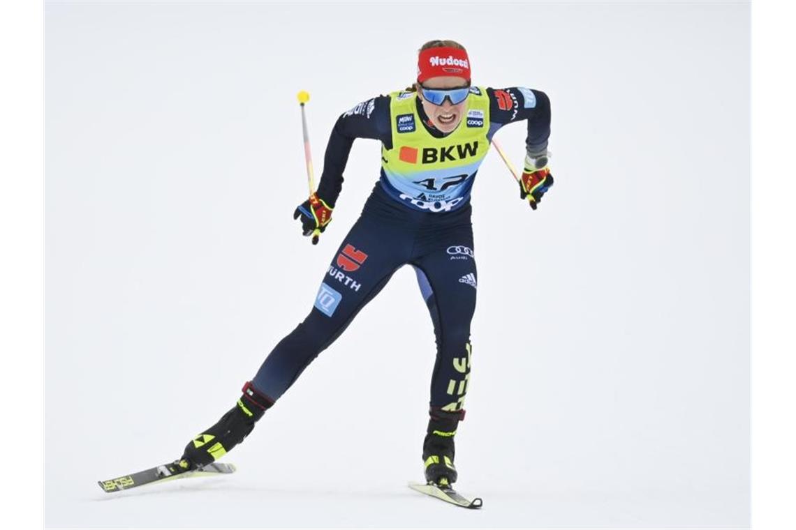 Macht sich Hoffnungen auf einen Top 10-Platz: Langläuferin Katharina Hennig. Foto: Gian Ehrenzeller/KEYSTONE/dpa/Archivbild