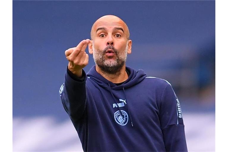 Macht sich über die Taktik von Real-Trainer Zidane Gedanken: Manchester-City-Coach Pep Guardiola. Foto: Laurence Griffiths/Nmc Pool W/PA Wire/dpa