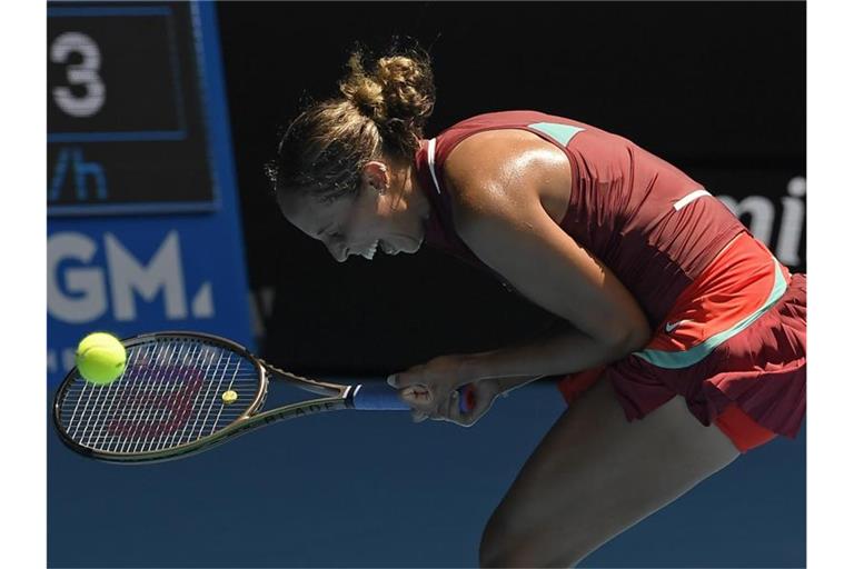 Madison Keys aus den USA feiert nach ihrem Sieg. Foto: Andy Brownbill/AP/dpa