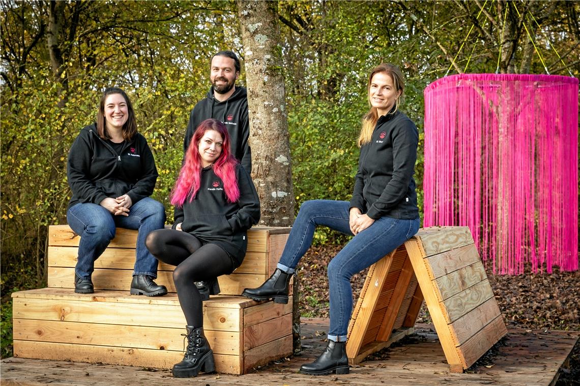 Maike Holzmann, Benedikt Nentwich, Kerstin Fuchs und Melanie Hirsch (von links) stehen Schülerinnen und Schülern, Eltern und den Lehrkräften bei Problemen zur Seite. Foto: Alexander Becher