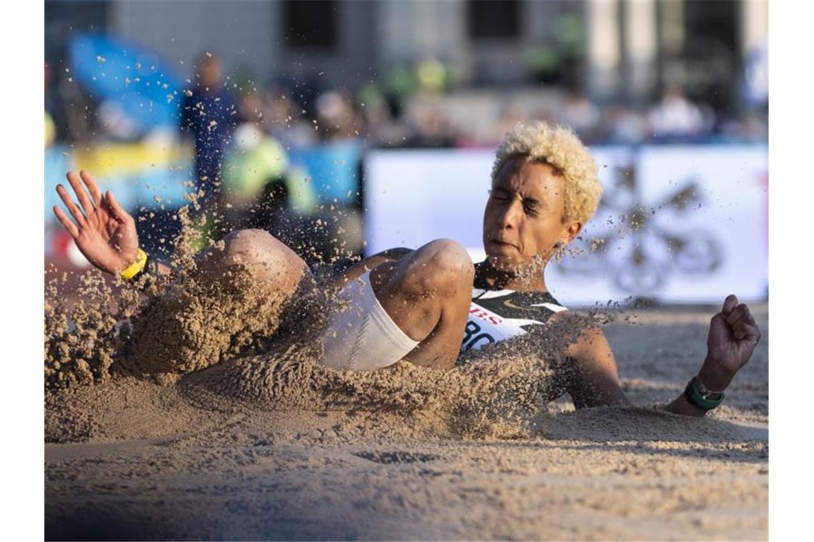 Malaika Mihambo sprang in Zürich nur auf den fünften Platz. Foto: Ennio Leanza/KEYSTONE/dpa