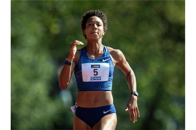 Malaika Mihambo startet beim internationalen Läufermeeting in Pliezhausen in die Saison. Foto: Bernd Thissen/dpa/Archivbild