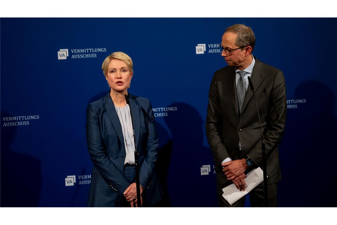 Manuela Schwesig und Hendrik Hoppenstedt wurden als Vermittlungsausschuss-Vorsitzende wiedergewählt.