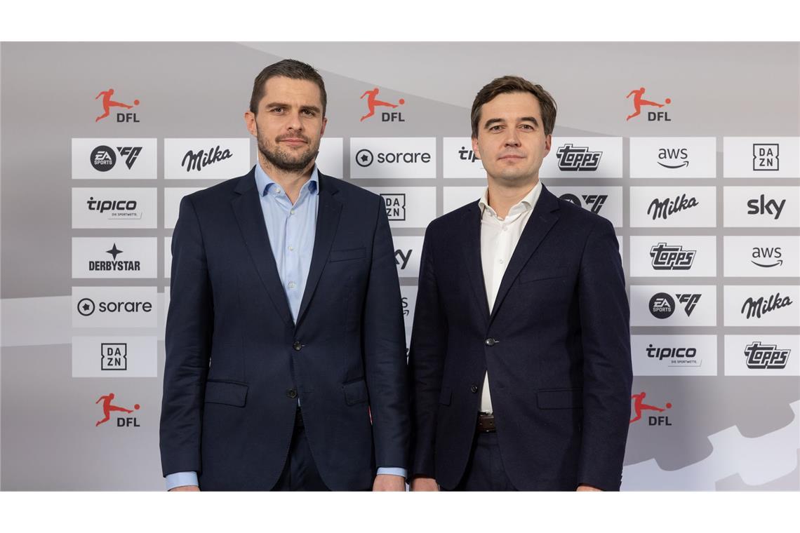 Marc Lenz (l) und Steffen Merkel, DFL-Geschäftsführer