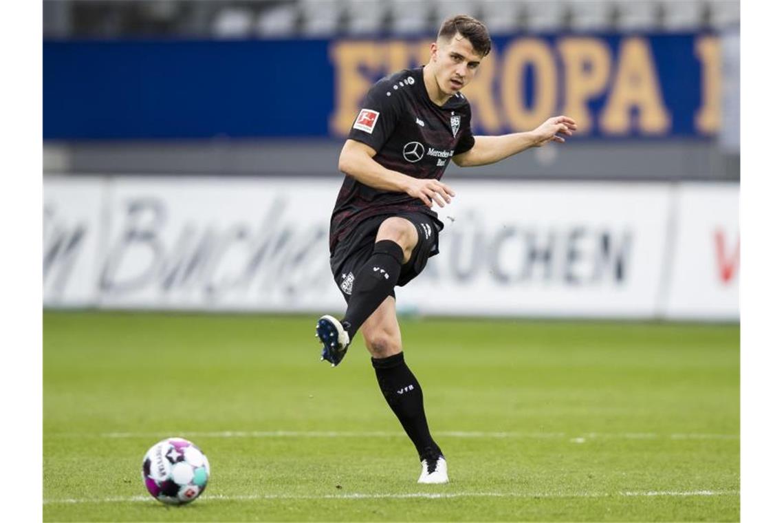 Marc Oliver Kempf vom VfB Stuttgart in Aktion. Foto: Tom Weller/dpa/Archivbild