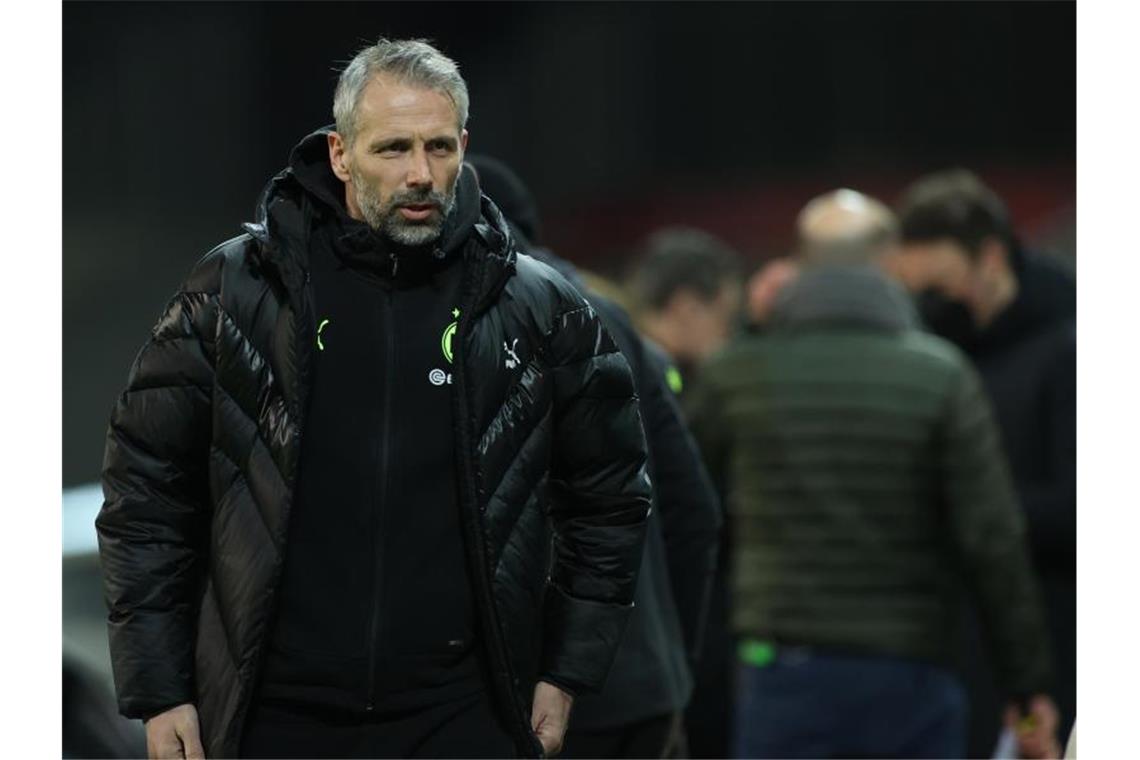 Nach Pokal-Knockout: BVB-Coach Rose hofft auf Trotzreaktion Marco Rose hofft nach dem Pokal-Ausscheiden auf eine Trotzreaktion seiner Mannschaft. Foto: Christian Charisius/dpa